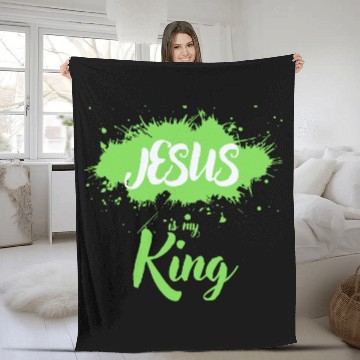 Discover JESUS is my King Fleece Blankets