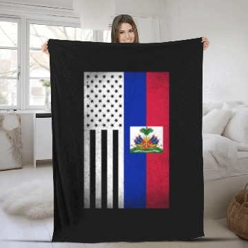 Discover Haiti Design for proud Haitian Americans Fleece Blankets