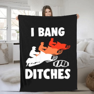 Discover Snowmobile Ride Funny Snowmobiling Motor Dirt Bike Fleece Blankets