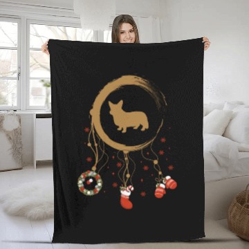 Discover dog dreamcatcher Christmas Corgi Fleece Blankets