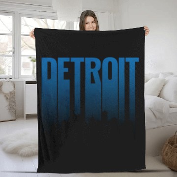Discover Detroit Michigan Fleece Blankets