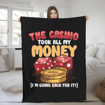 Discover Poker Casino Poker Player Gambling Roulette Gift Fleece Blankets