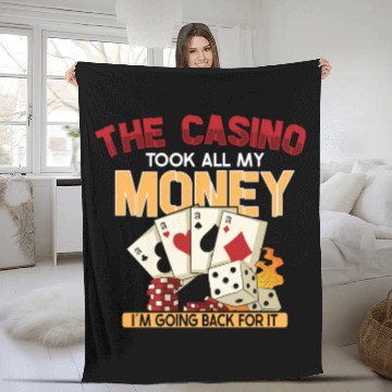 Discover Poker Casino Poker Player Gambling Roulette Gift Fleece Blankets