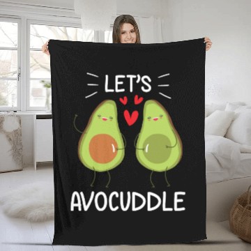Discover Let's Avocuddle Clothing Vegan Lover Gift Avocado Fleece Blankets