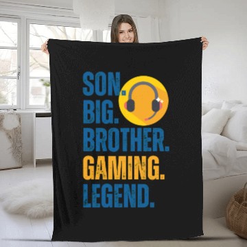Discover SON BROTHER GAMING LEGEND for gamer textured text Fleece Blankets
