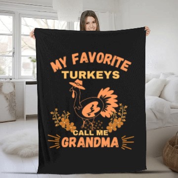 Discover My Favorite turkeys call me grandma Fleece Blankets