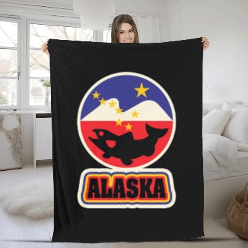 Discover US States ALASKA Fleece Blankets