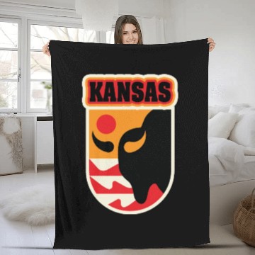 Discover US States KANSAS Fleece Blankets