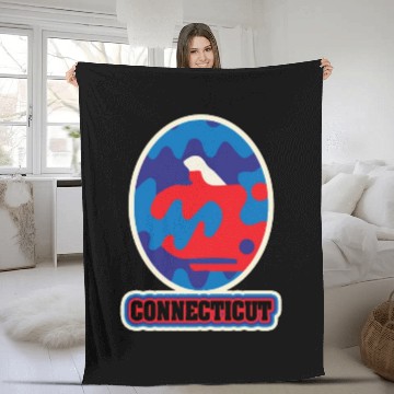 Discover US States CONNECTICUT Fleece Blankets