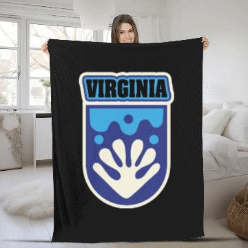 Discover US States VIRGINIA Fleece Blankets
