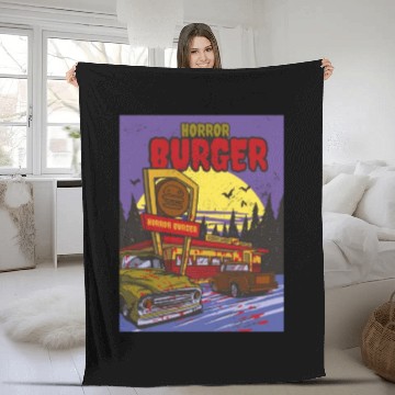 Discover Horror burger blood Horror burger blood inspiratio Fleece Blankets