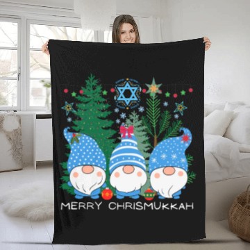 Discover Merry Christmukkah, Jewish Christmas Fleece Blankets