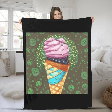 Discover ice cream Fleece Blankets