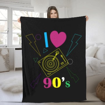 Discover 1990's 90s I Heart Nineties I Love the 90's Old Fleece Blankets
