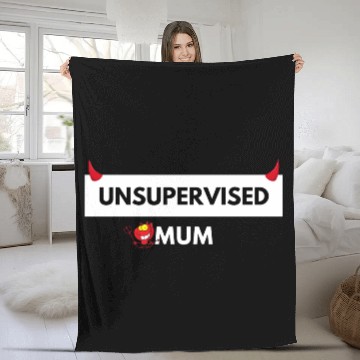 Discover UNSUPERVISED MUM FUNNY CUTE DESIGN Fleece Blankets