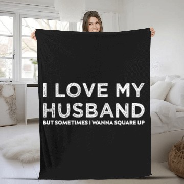 Discover I love my husband but sometimes i wanna square up Fleece Blankets