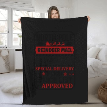 Discover North Pole Reindeer Mail Fleece Blankets