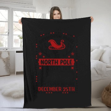 Discover Reindeer Mail North Pole Delivery Fleece Blankets