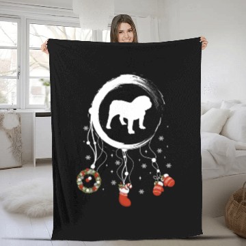 Discover dog dreamcatcher Christmas English bulldog Fleece Blankets