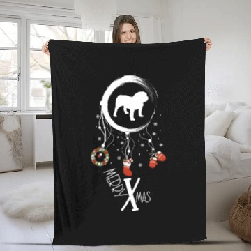 Discover dog dreamcatcher Christmas English bulldog Fleece Blankets