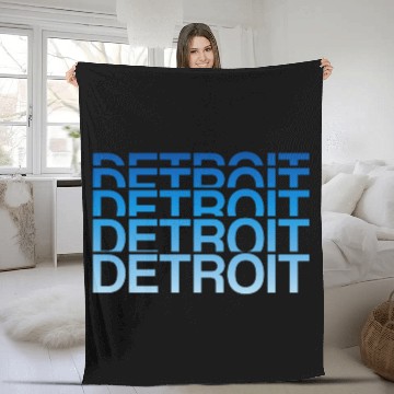 Discover Stacked Detroit Michigan Text Fleece Blankets
