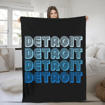 Discover Retro Detroit Michigan Fleece Blankets