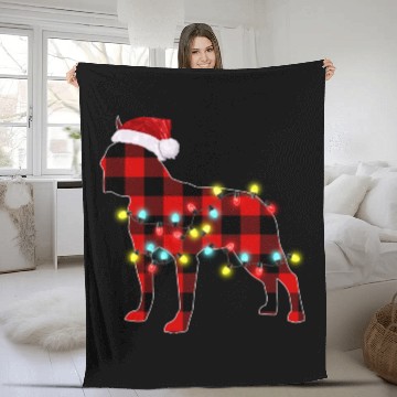 Discover Boston Terrier Christmas Dog Lover Pajamas Fleece Blankets
