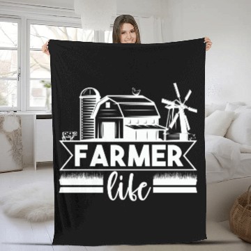 Discover Farmer Life Agriculture Local Farm Fleece Blankets