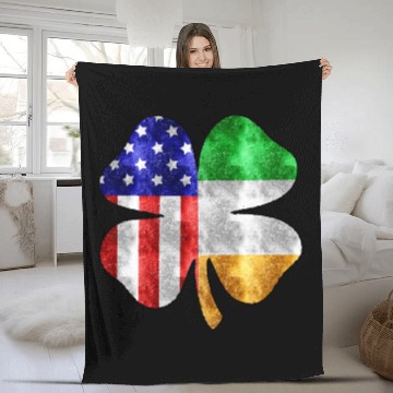 Discover Irish American Flag St Patricks Day Fleece Blankets