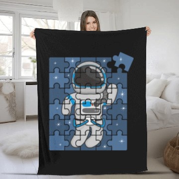 Discover Autism Spaceman Astro Cosmo Space Lover Autism Awa Fleece Blankets