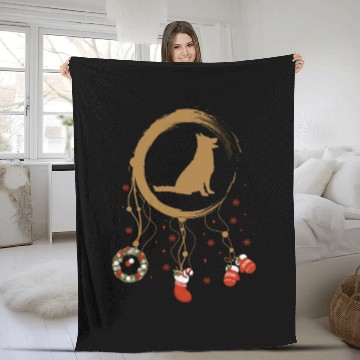 Discover dog dreamcatcher Christmas German Shepherd Fleece Blankets