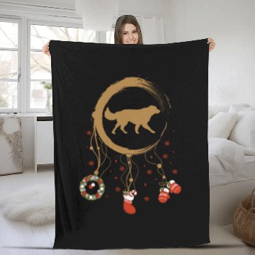 Discover dog dreamcatcher Christmas Golden Retriever Fleece Blankets