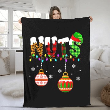 Discover Funny Chest Nuts Couples Christmas Chestnuts Xmas Fleece Blankets