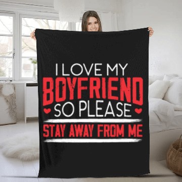 Discover I Love My Boyfriend Couple Valentines Day Fleece Blankets