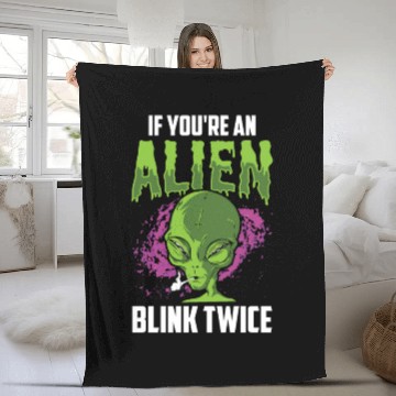 Discover If You're An Alien Blink Twice Space Astronaut Fleece Blankets
