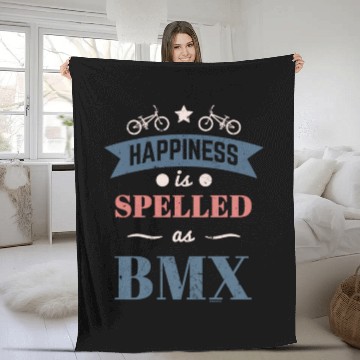 Discover Happiness satisfaction BMX bike adrenaline Fleece Blankets