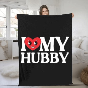 Discover I Love My Hubby Valentines Day Marriage Cupid Love Fleece Blankets