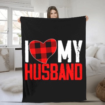 Discover I Love My Hubby Valentines Day Marriage Cupid Love Fleece Blankets