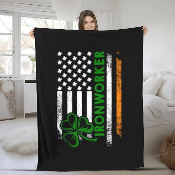 Discover Im An Irish Ironworker Ironworker Fleece Blankets