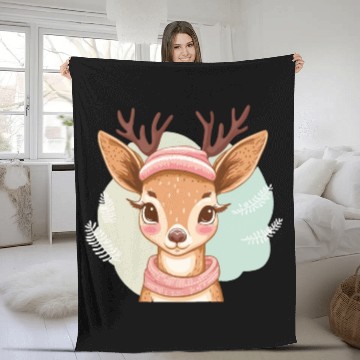 Discover Cute Christmas Deer Fleece Blankets