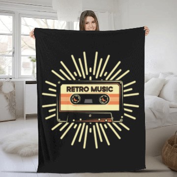 Discover Retro Music Vintage Cassette Tape Lovers Fleece Blankets