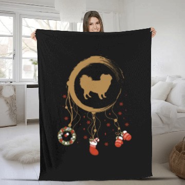 Discover dog dreamcatcher Christmas Japanese Spaniel Fleece Blankets