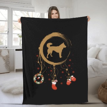 Discover dog dreamcatcher Christmas Kintamani Dog Fleece Blankets