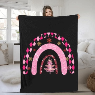 Discover Xmas Christmas Merry and Bright Snowflakes Fleece Blankets