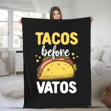 Discover Tacos Valentine Gift Him Her Tacos Before Vatos Fleece Blankets