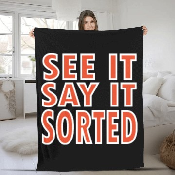 Discover see it say it sorted meme Fleece Blankets