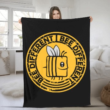 Discover bee different saying quote Fleece Blankets