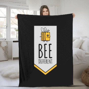 Discover bee different saying quote Fleece Blankets