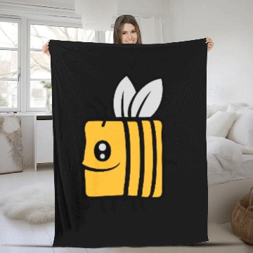 Discover Square little cute bee Fleece Blankets