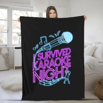 Discover Karaoke Singer 80s Retro I Fleece Blankets